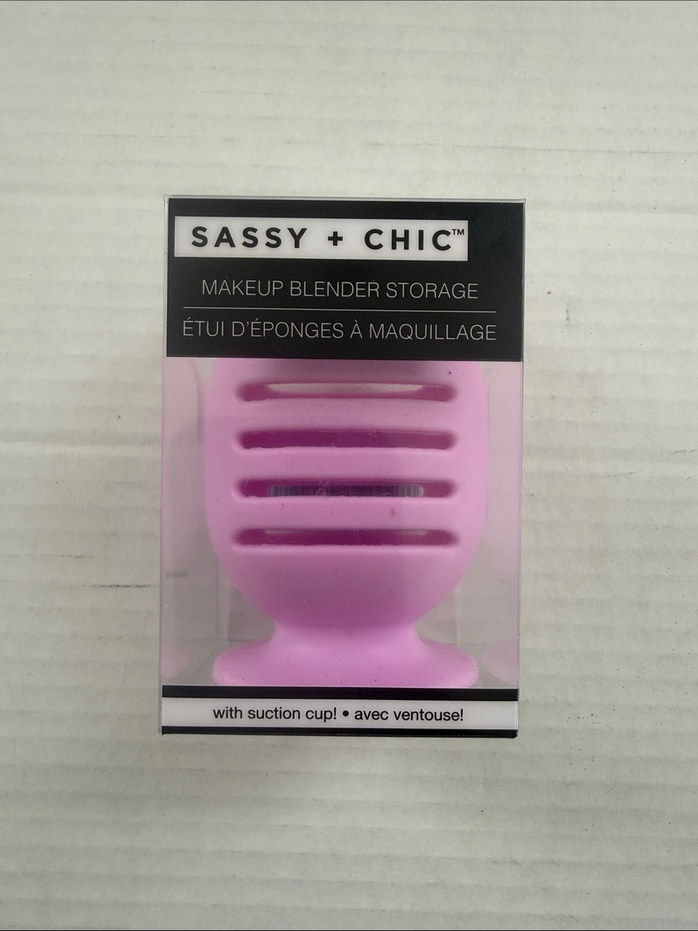Sassy + Chic Pink Silicone Makeup Blender Holder with Suction